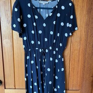 LOFT Blue Dress with White Dots